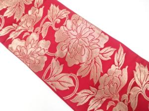 アンティーク 花唐草模様織り出し袋帯(着用可)